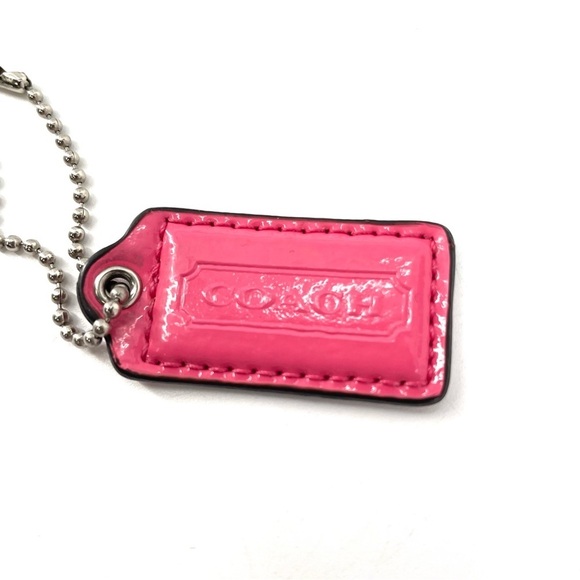 COACH Pink Patent Leather Purse Wallet Hang Tag Keychain - Picture 2 of 4